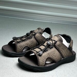 Nunn Bush Mens Huck Bungee Slide Sandals Brown Size 13 M